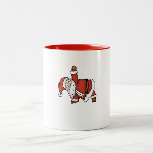 Santa Yoga _ Christmas Design with a Yoga Santa Two_Tone Coffee Mug