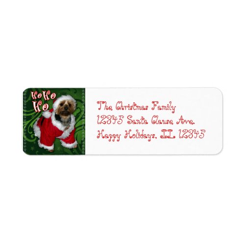 Santa Yorkie Address Label