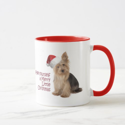 Santa Yorkie Christmas Mug