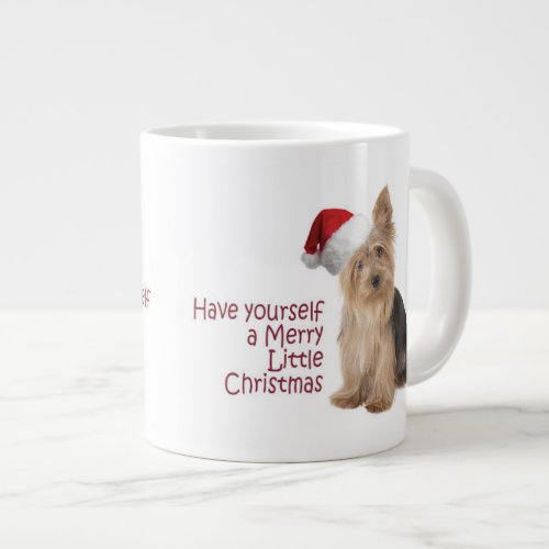 Santa Yorkie Jumbo Christmas Mug