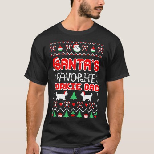 Santa Yorkie Poo Dad Christmas Ugly Sweater Gift