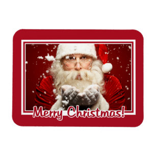 Santa / YOUR PHOTO custom Christmas magnet