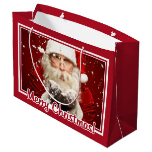 Santa / YOUR PHOTO custom large gift bag
