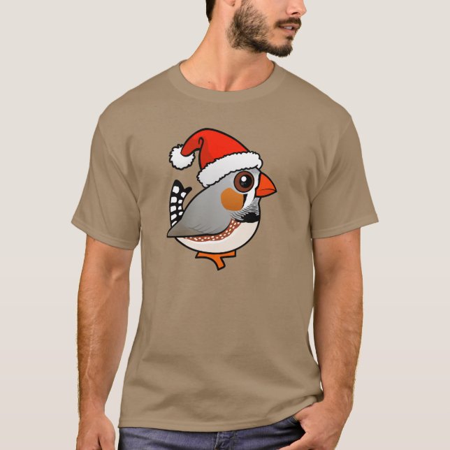 Santa Zebra Finch T-Shirt (Front)