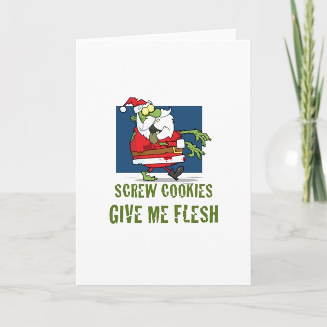 Santa Zombie Cookies Holiday Card (Front)