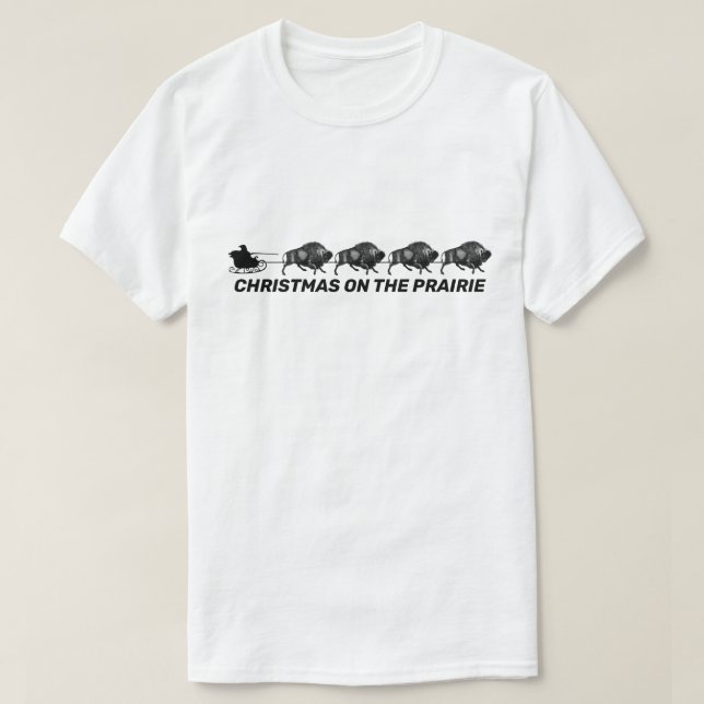 Santa'a Sleigh with Bison T-Shirt (Design Front)