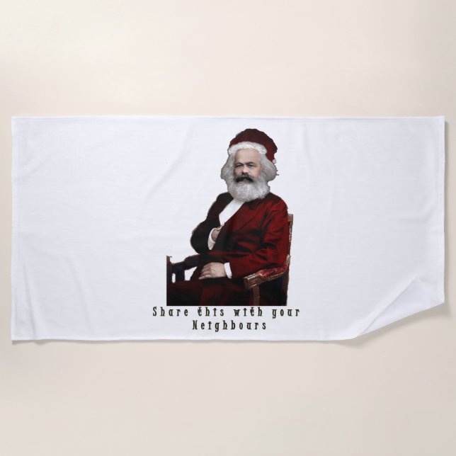 SantaKarl MarXmas Beach Towel (Front)
