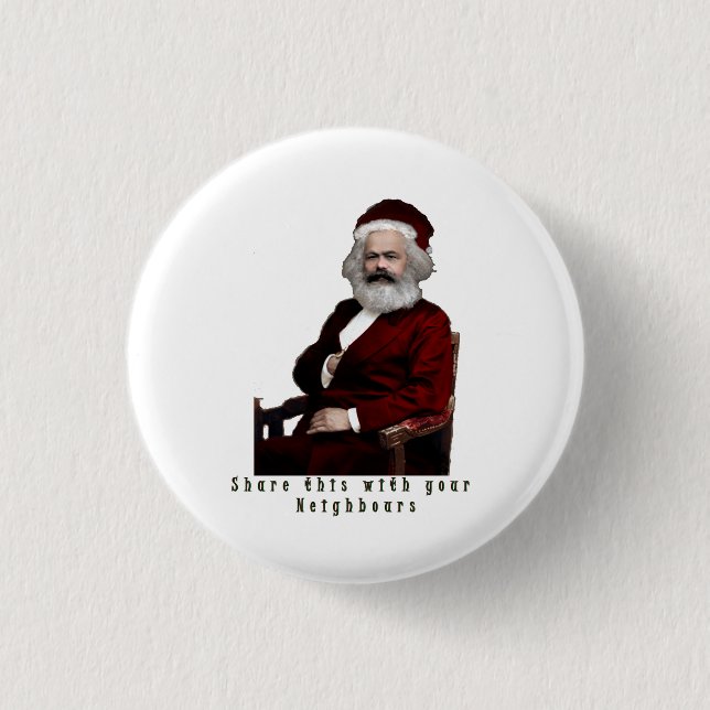 SantaKarl MarXmas Button (Front)
