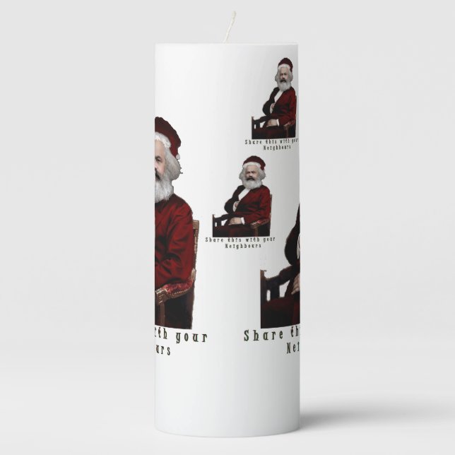SantaKarl MarXmas Pillar Candle (Front)