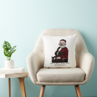 SantaKarl MarXmas Throw Pillow