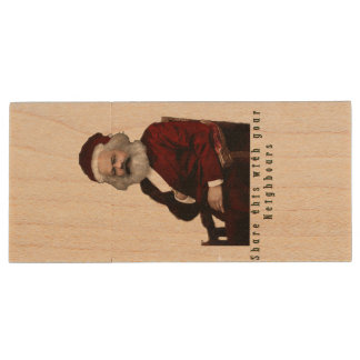 SantaKarl MarXmas Wood Flash Drive