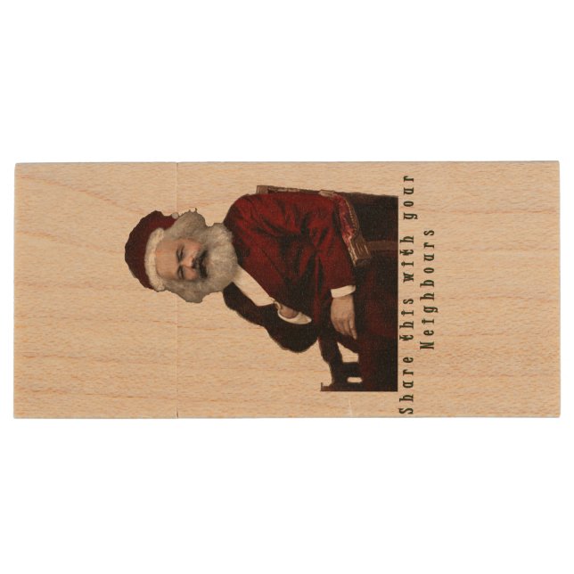 SantaKarl MarXmas Wood Flash Drive (Back)