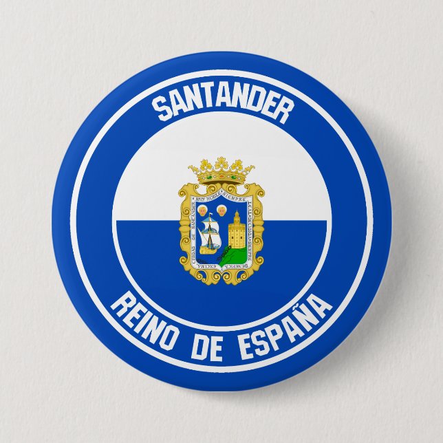 Santander Round Emblem Button (Front)