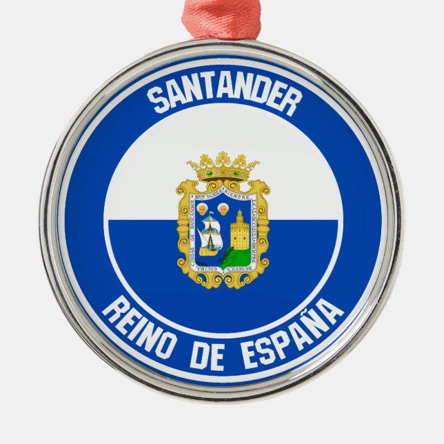 Santander Round Emblem Metal Ornament (Front)