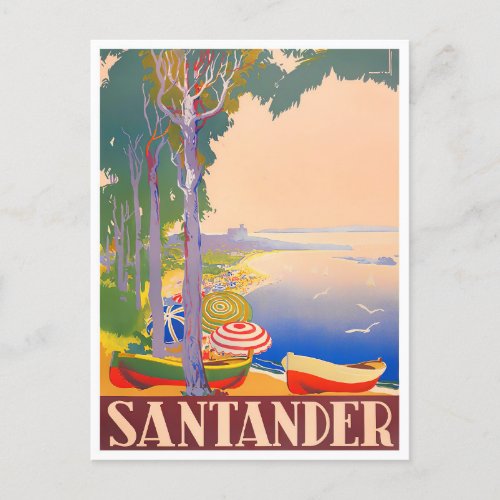 Santander Spain vintage travel Postcard