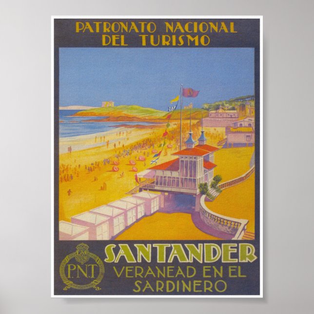 Santander Spain Vintage Travel Poster (Front)