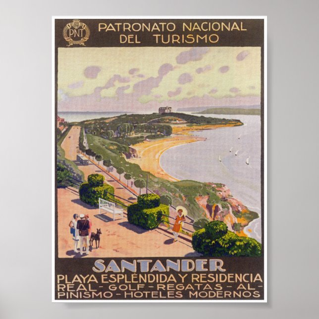 Santander Spain Vintage Travel Poster (Front)