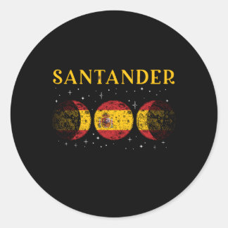 Santander Spanish Flag Vacation Spain Classic Round Sticker