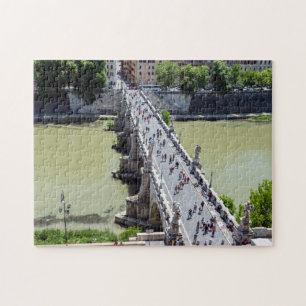 Sant'Angelo bridge aerial view - Rome, Italy Jigsaw Puzzle