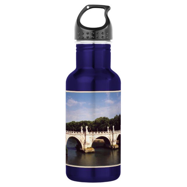 Sant'Angelo Bridge in Rome, Italy Water Bottle (Front)