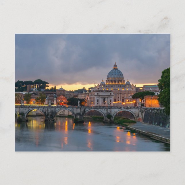 Sant'Angelo bridge Saint Peter Basilica Rome Italy Postcard (Front)