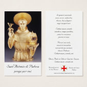 Sant'Antonio santino - st Anthony holy card (Front & Back)