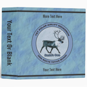 Santa's 1st Polar Airlift Sqdn - Subdued 3 Ring Binder