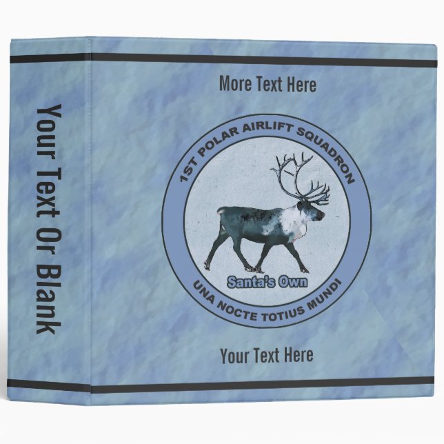 Santa's 1st Polar Airlift Sqdn - Subdued 3 Ring Binder (Front/Spine)