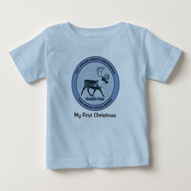 Santa's 1st Polar Airlift Sqdn - Subdued Baby T-Shirt (Front)