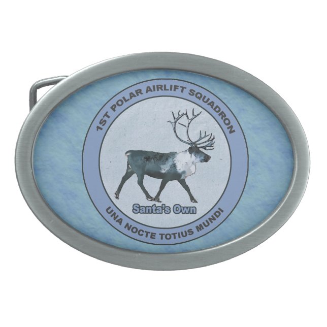 Santa's 1st Polar Airlift Sqdn - Subdued Belt Buckle (Front)