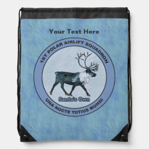 Santa's 1st Polar Airlift Sqdn - Subdued Drawstring Bag