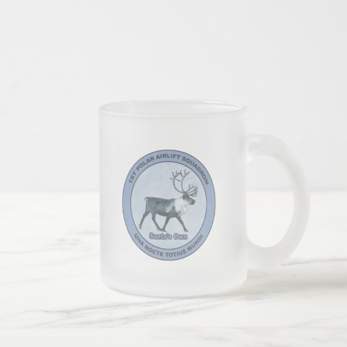 Santas 1st Polar Airlift Sqdn _ Subdued Frosted Glass Coffee Mug