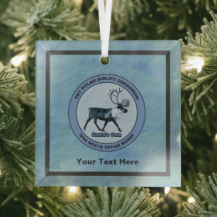 Santa's 1st Polar Airlift Sqdn - Subdued Glass Ornament