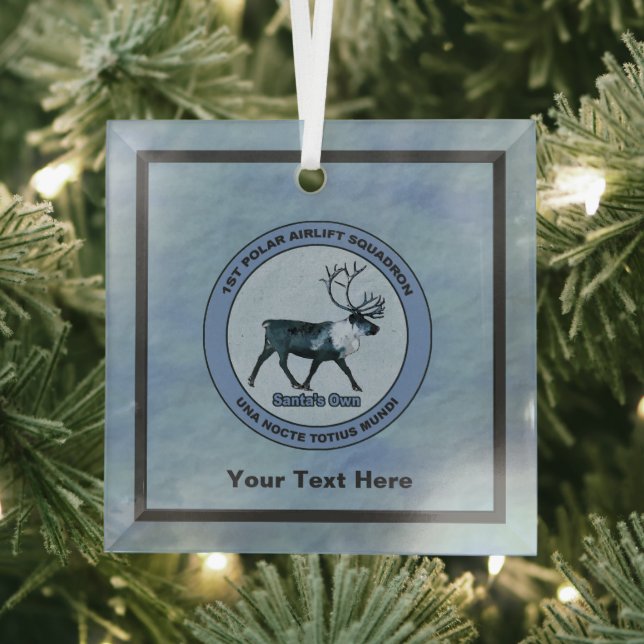 Santa's 1st Polar Airlift Sqdn - Subdued Glass Ornament (Insitu)
