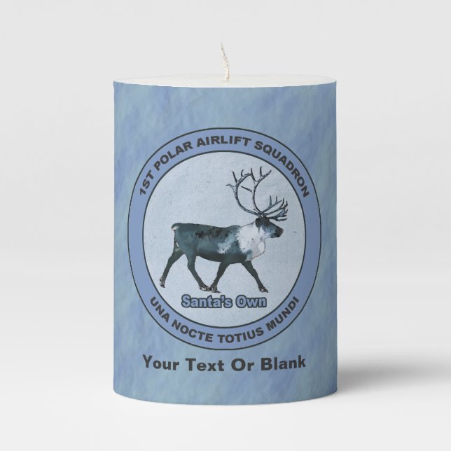 Santa's 1st Polar Airlift Sqdn - Subdued Pillar Candle (Front)