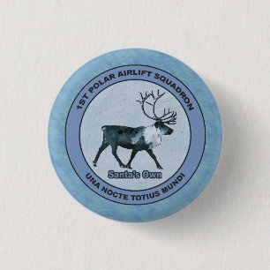 Santa's 1st Polar Airlift Sqdn - Subdued Pinback Button