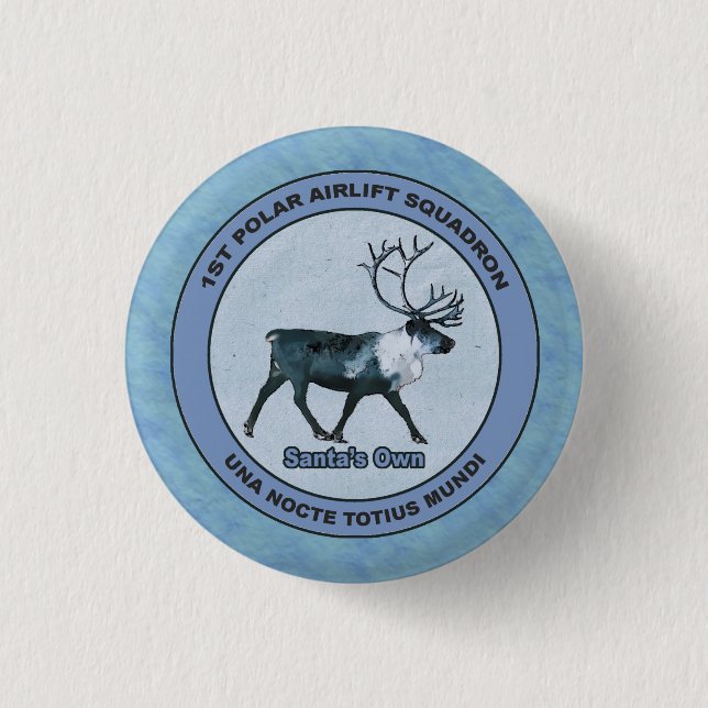 Santa's 1st Polar Airlift Sqdn - Subdued Pinback Button (Front)