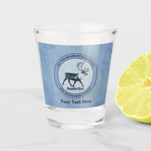 Santa's 1st Polar Airlift Sqdn - Subdued Shot Glass (Front)