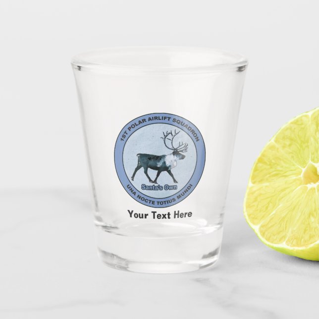 Santa's 1st Polar Airlift Sqdn - Subdued Shot Glass (Front)