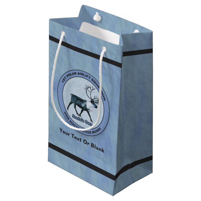 Santa's 1st Polar Airlift Sqdn - Subdued Small Gift Bag (Front Angled)