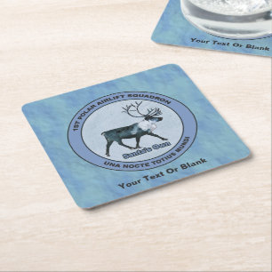Santa's 1st Polar Airlift Sqdn - Subdued Square Paper Coaster