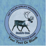 Santa's 1st Polar Airlift Sqdn - Subdued Statuette<br><div class="desc">Features the night operations, arctic/polar blue, subdued, camouflage version unit patch of the mythical 1st Polar Airlift Squadron to which are assigned Santa's eight reindeer: Dasher, Dancer, Prancer, Vixen, Comet, Cupid, Donner, and Blitzen. A reindeer (caribou) appears within a blue ring. Text reading, "1ST POLAR AIRLIFT SQUADRON" and the squadron...</div>