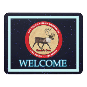 Santa's 1st Polar Airlift Sqdn - Welcome Door Sign