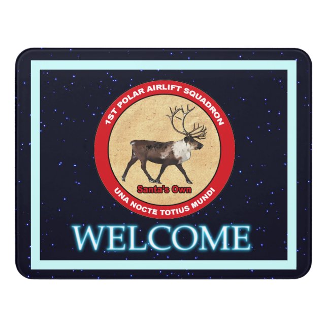 Santa's 1st Polar Airlift Sqdn - Welcome Door Sign (Contemporary Front)