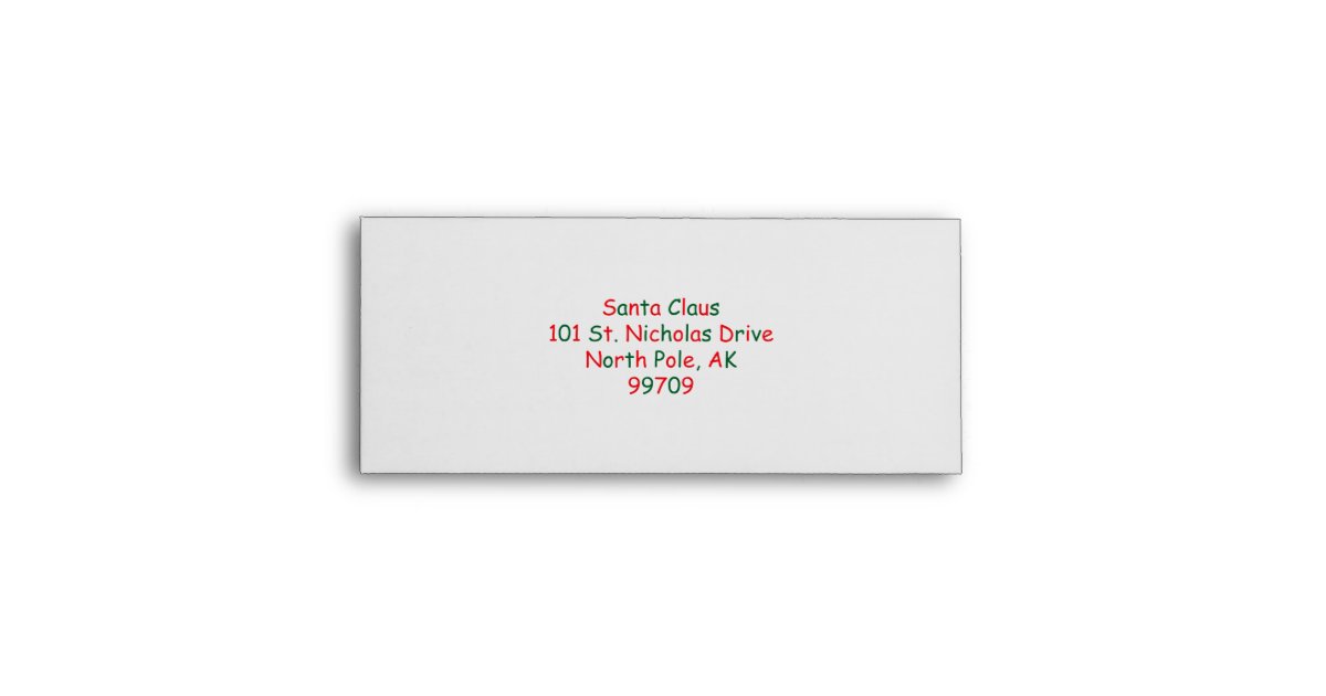 Santa's Address Envelope Zazzle