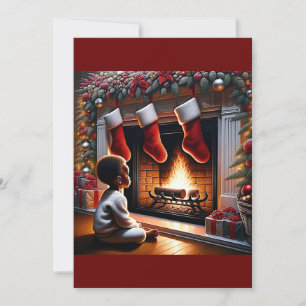 Santa's Arrival: Toddler's Wonder Holiday Card