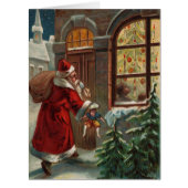 Santa's at the Door Big Greeting Card (Front)