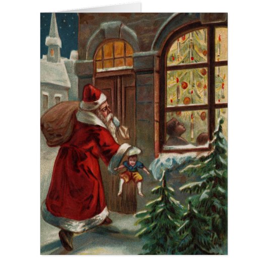 Santa's at the Door Big Greeting Card (Front)