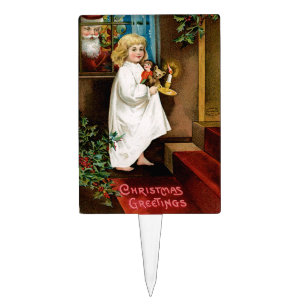 Santa's at the Window Cake Topper