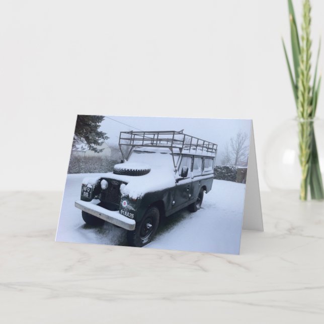 Santa's Back-up Sleigh Holiday Card (Front)